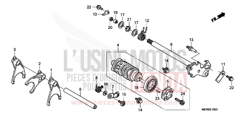 GEARSHIFT DRUM for CBF600N ABS PEARL AMBER YELLOW (Y200) from 2009